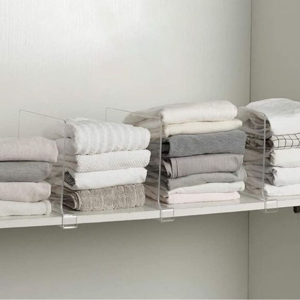 Acrylic Shelf Dividers - Clear. Six pack